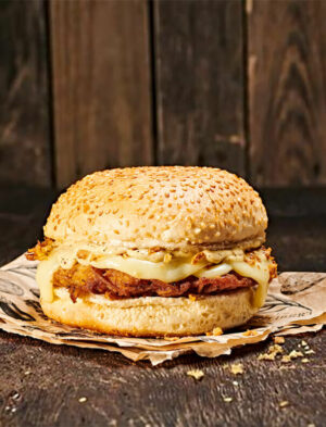 Le burger Gabin, un très bon burger végétarien à la pomme de terre sur Valence (Drôme)