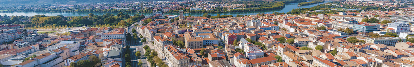 Panorama de Valence sur la Drôme et sur l'Ardèche